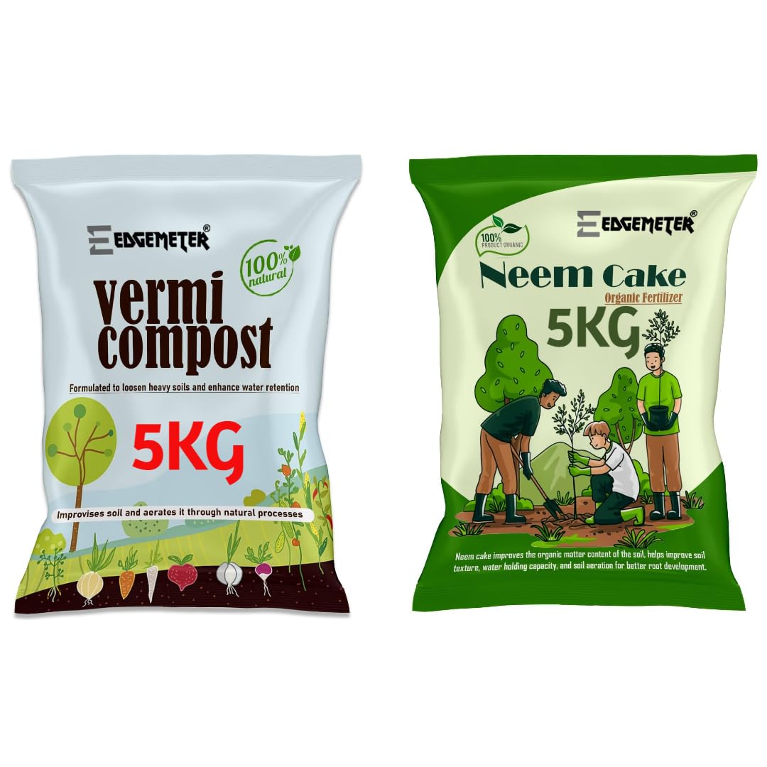 EDGEMETER Neem Khali for Plants 5kg And vermicompost for plants 5kg | Organic Vermicompost Fertilizer Manure For Plants (B0CZBPR2R8) Amazon Price History, Amazon Price Tracker