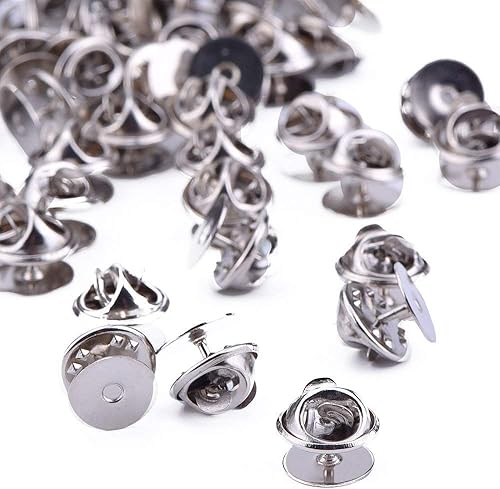 Miniatura 3 de eBoot - Lote de 50 alfileres de corbata en blanco con parte trasera de embrague