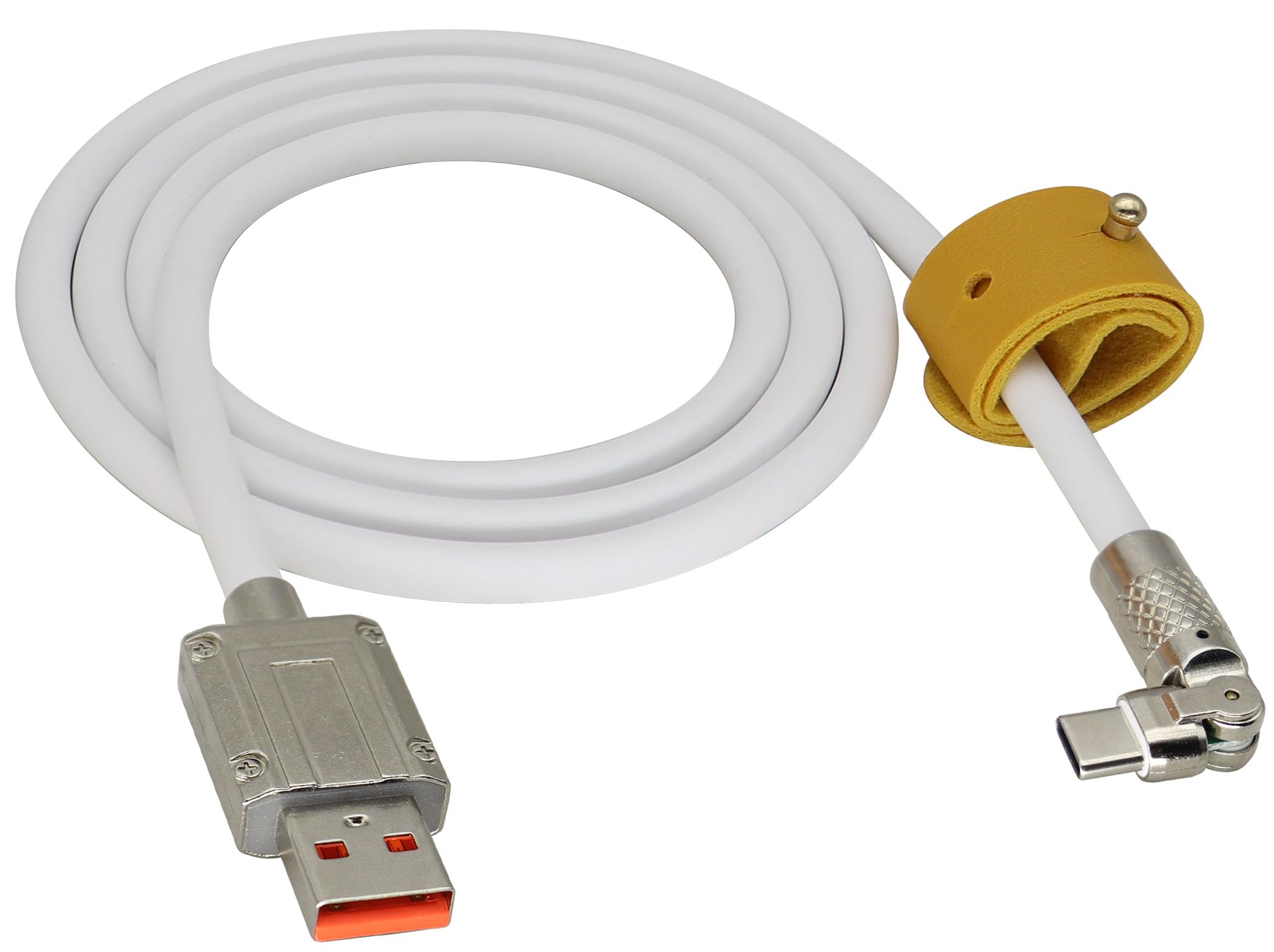 HCFeng USB C Cable Type C Fast Charging Silicone Cable Type-C Male to USB A Male Ca-ble Whit 180°Rotating Fast Charging Cable Compatible with Sam-Sung