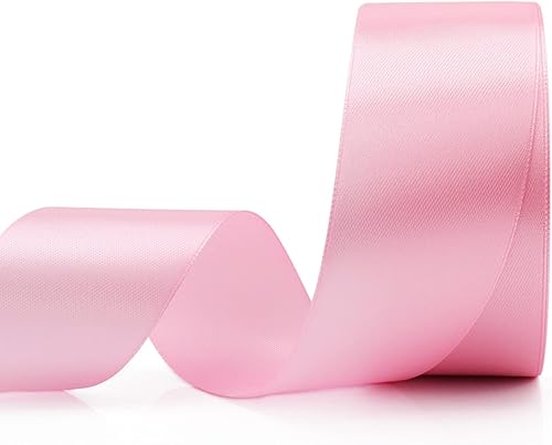 Miniatura 1 de Cinta de 25 yardas para envolver regalos, manualidades, decoración de boda, ramos de flores, arreglos de fiesta (1 12 pulgadas x 25 yardas, rosa