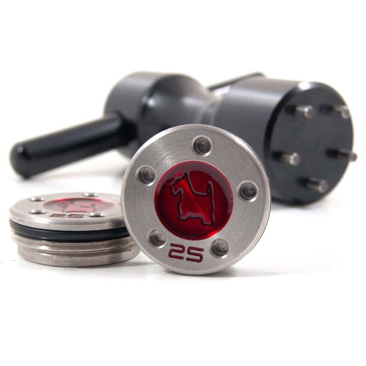 19th Hole Custom Shop 2 of 25g Red Scottie Dog Weight for Scotty Cameron Putters with Wrench Tool