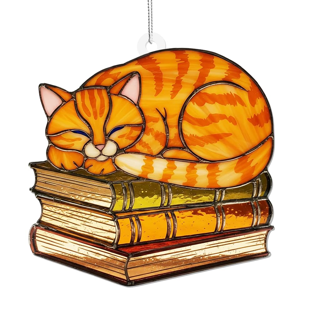 Attrape-soleil acrylique pour amateurs de livres et déco de Noël