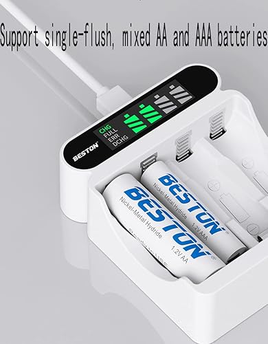 Miniatura 2 de Nimh Cargador de batería, cargador de batería AA, cargador de batería AA AAA, cargador de batería inteligente con 4 cargadores de batería