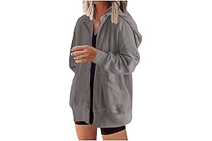 Womens Zip Up Hoodie Sweatshirt Shacket