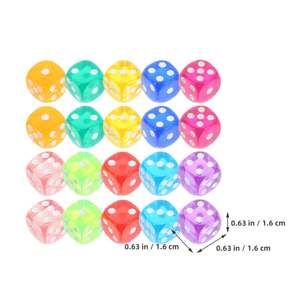HEMOTON 400 Pièces Dés Transparents de des Jouer aux dés Jeux de dés Outil de de société dés Jouets Accessoires de dés de dés pour Le Accessoires de Acrylique