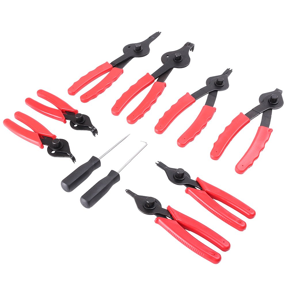 generic Cnswee6 Car 11 Pieces Snap Ring Pliers Set with Hooks & Pick Tools, 0.38 inch / 0.47 inch / 0.7 inch / 0.9 inch Repairing Maintainace Hand Tools Set