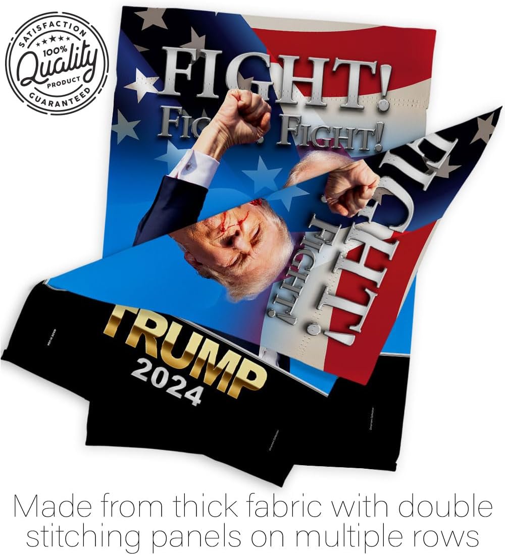 Fight for Trump Flag Wall Decor for Home Room Tapestry MAGA Garden Poster Rally Shooting 2024 Patio Banner Yard Sign Outdoor House Patriotic Decorations Republican Gift Made in USA
