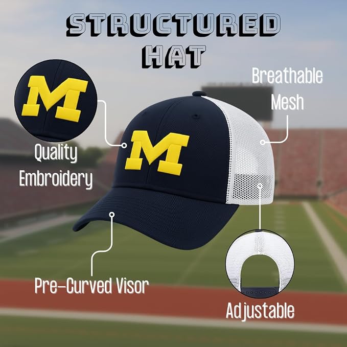 Gorra Trucker de Michigan University con malla ajustable miniatura 5