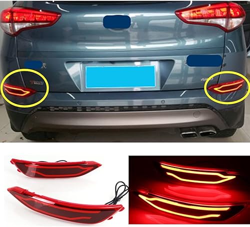 Miniatura 9 de Conjunto de luz trasera LED  Compatible con Hyundai Tucson 2015-2017, reflector de parachoques, conducción, freno, niebla, luces direccionales