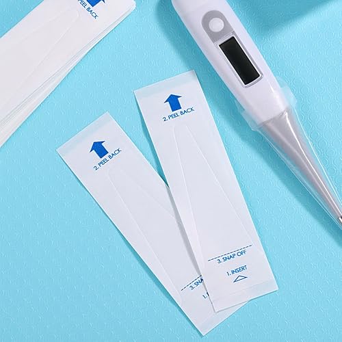 Miniatura 8 de 200 piezas de sonda digital segura cubierta electrónica universal desechable para lectura precisa sanitaria oral oído axila recta termómetro recta