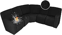 Vista 48 de ALIECOM Fundas 100% impermeables para sofá seccional reclinable en forma de L, fundas elásticas para esquinas de sofá reclinable seccional, funda
