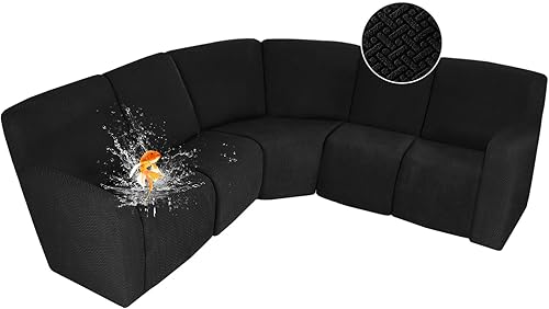 Miniatura 48 de ALIECOM Fundas 100% impermeables para sofá seccional reclinable en forma de L, funda elástica para sofá seccional reclinable de esquina, protector