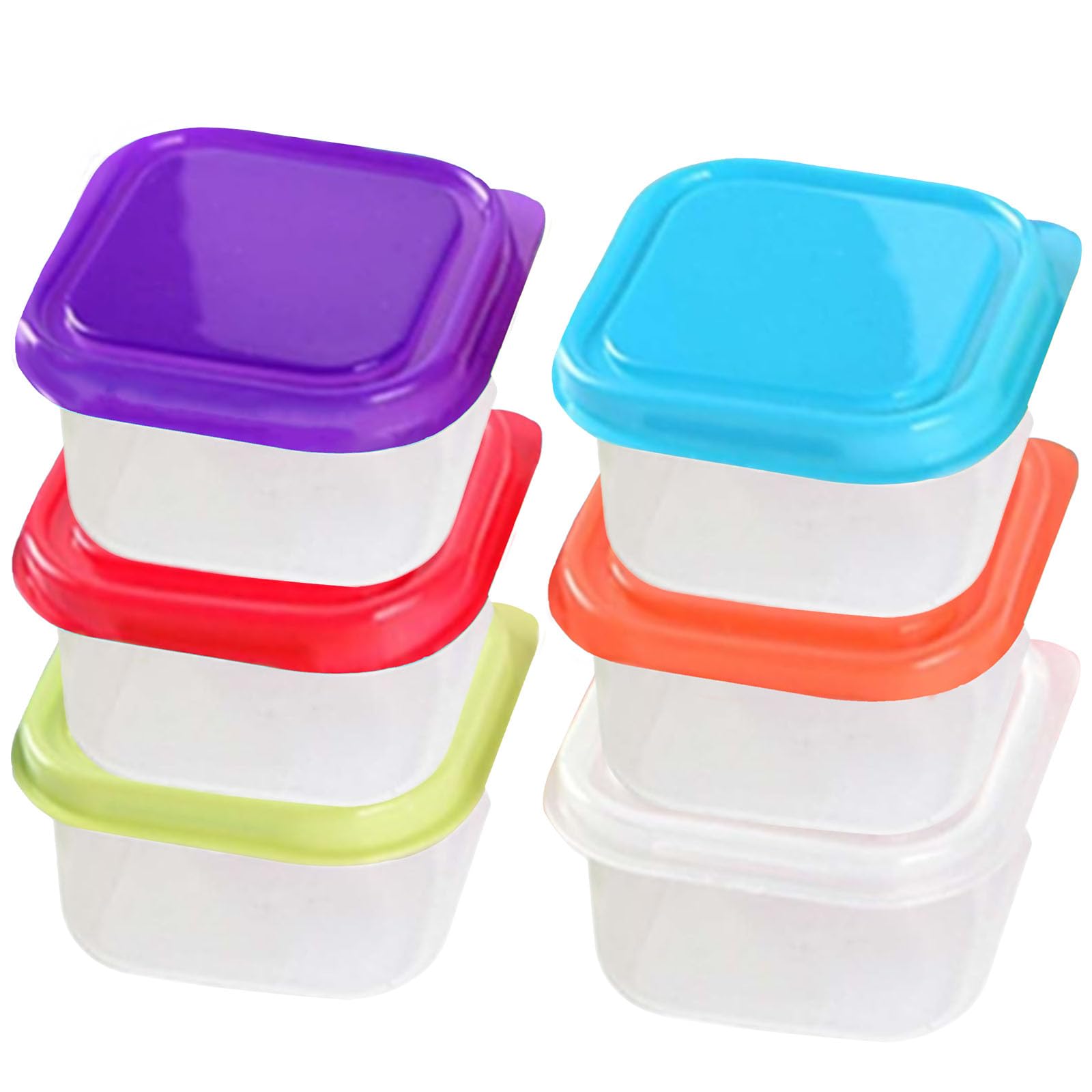 ZQuintuplian 6Pcs Small Pots With lids, Small Food Containers With lids, Snack Pots, Weaning Pots, Kitchen Accessories Small Containers with Lids, Used To Store Fruit Sauce Condiments Snacks