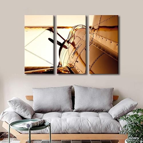 Miniatura 44 de Lienzo decorativo para pared, 3 piezas, póster de nariz de avión, arte de hélice gris, decoración del hogar, lienzo inspirador, decoración de pared