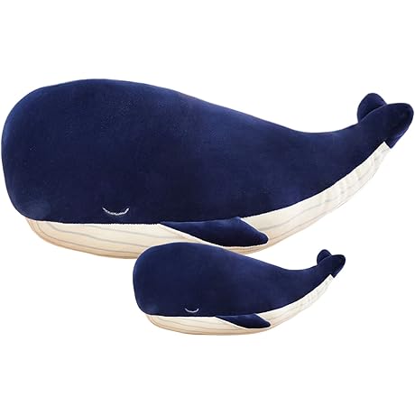 Cute Kawaii Blue Whale Plush Toy for Kids and Adults