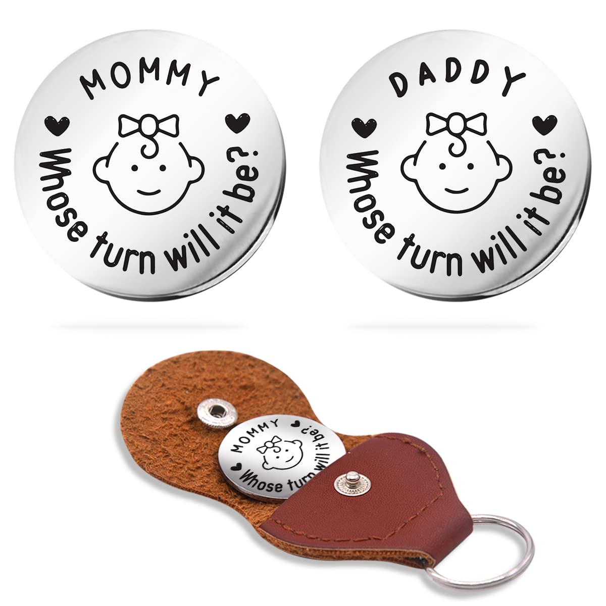Funny Baby Pocket Hug Token Gift,Double-Sided New Parents Decision Coin Gifts for Mom Dad Baby Shower First Time Mommy Daddy to Be,Newborn Baby Gifts Pregnancy Birthday Gifts for New Parents-Baby Gril