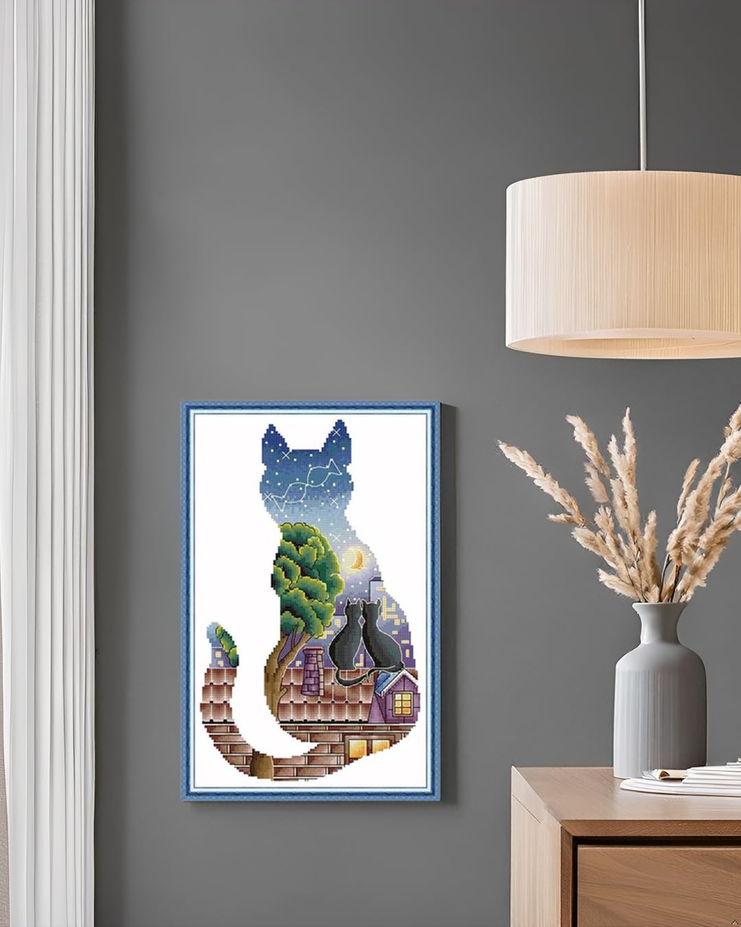 CaptainCrafts Cross Stitch Kits Cat Stamped Cross Stitch Preprinted Fabric Embroidery Kits Needlework Crafts (Stamped 11CT - Image 2