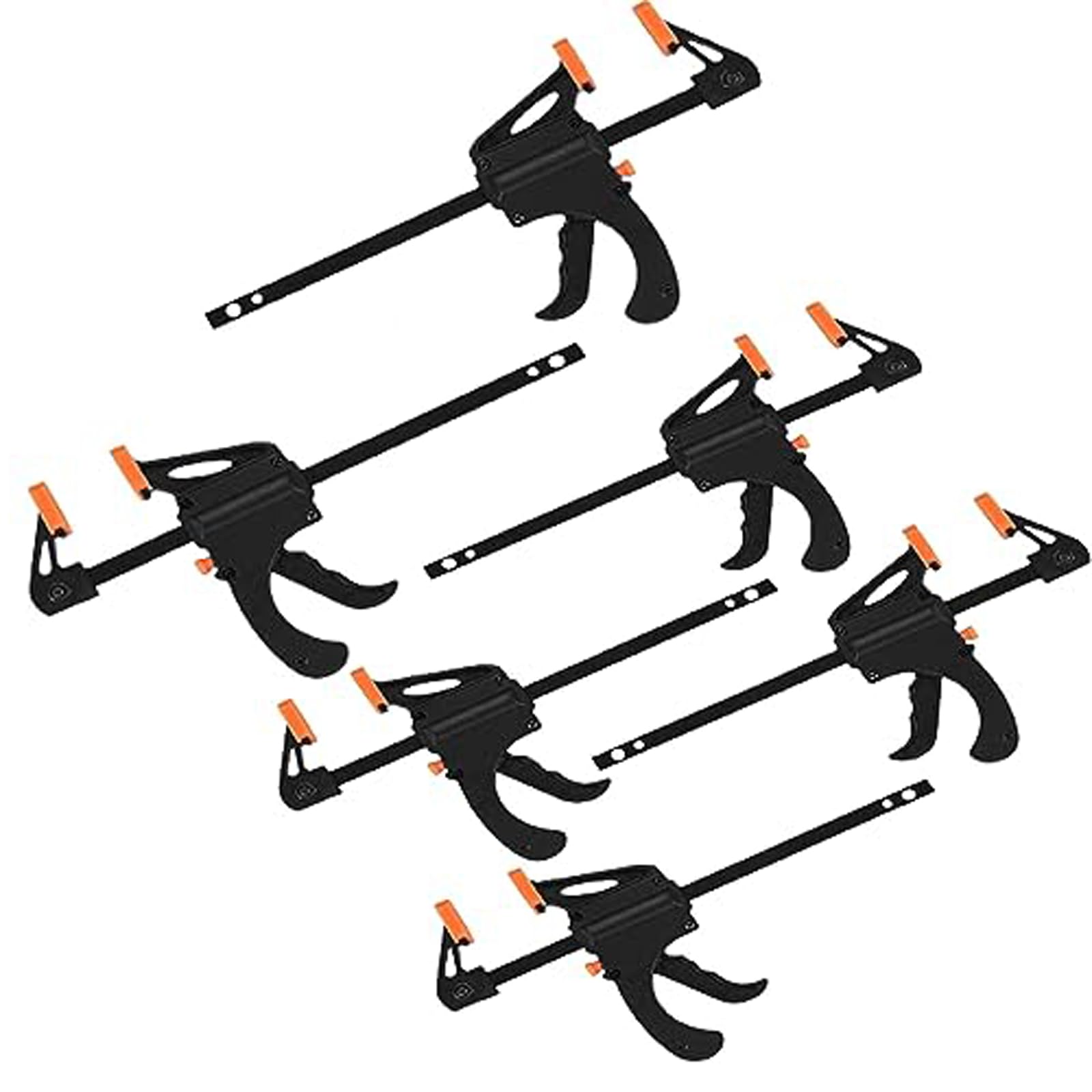 NTEK Clamps for Woodwork | Clamps Set, Quick Grip and Ratchet Release | Ideal Wood Clamp for Woodworking | Quick Clamp Heavy-Duty Bar Clamps Set for Woodworking One-Handed Clamp (Pack of 6)