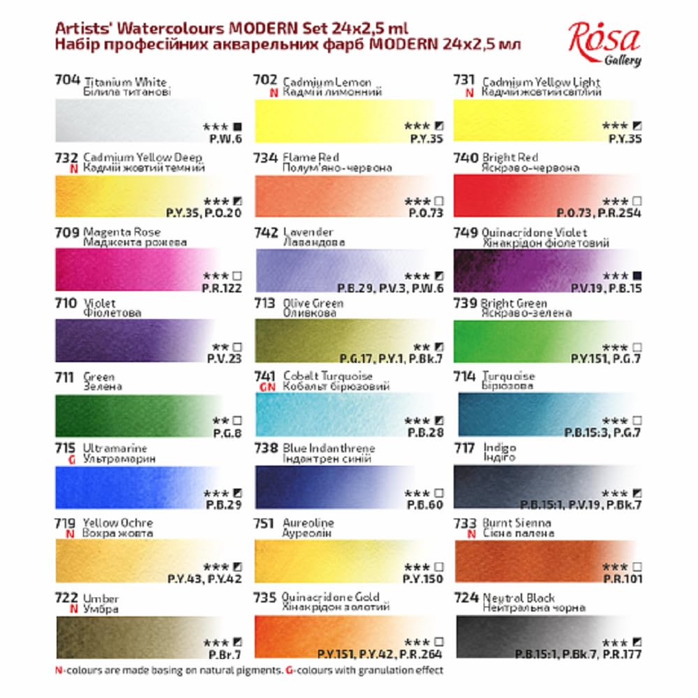 ROSA Gallery Akwarela MODERN 24 kolory