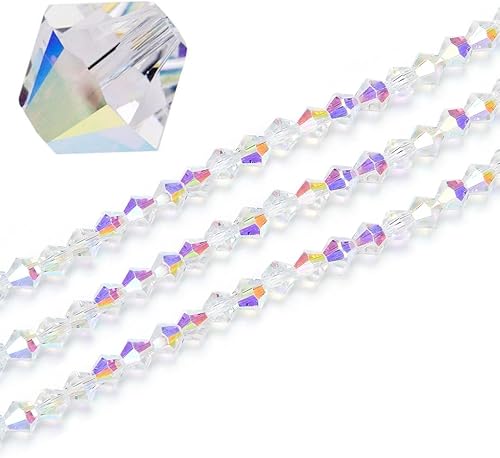 10 hebras checas de 0.315 in facetadas de cristal bicono perlas sueltas de cristal AB (360-380 piezas) para joyería artesanía fabricación CCB802