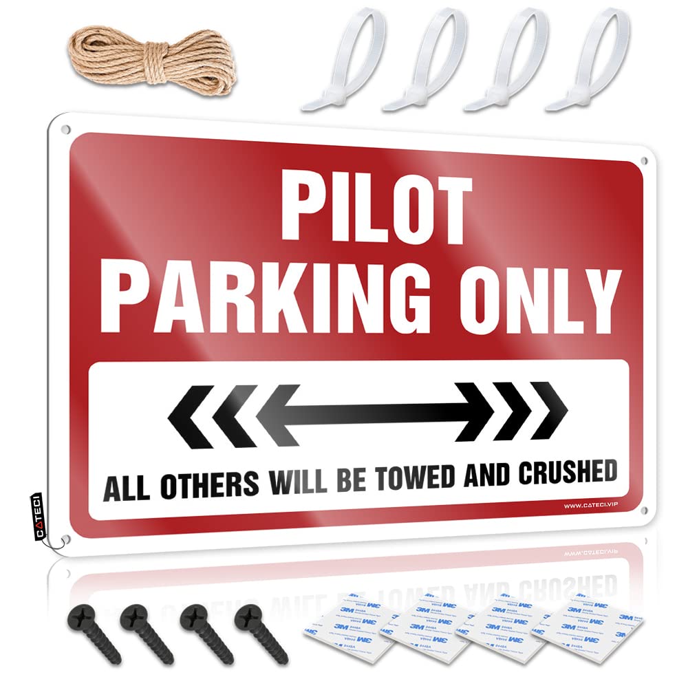KRAZMURONGD Personalized Bar Signs Tin Signs Warning Pilot Parking Only Tin Sign(30X40CM)