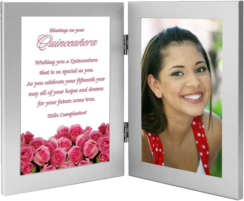 Poetry Gifts Quinceanera 15th Birthday Card Frame, Add 4x6 Inch Photo