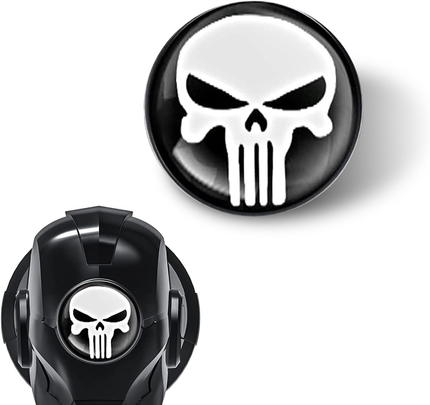 SLIMI 1 PC Push Start Button Cover, Creative Skull Car Engine Start Button Cover, 0.9In Metal Ignition Switch Decorative Cap, Universal for Most Cars (Black)