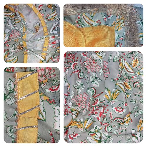 Image of Leriya Fashion Women's Rayon Printed Anarkali Kurta and Pant with Dupatta Set | 3-Piece Printed Anarkali Kurti Set | Ethnic Festive & Office Wear Suit for Women | Elegant Suit Set for Woman