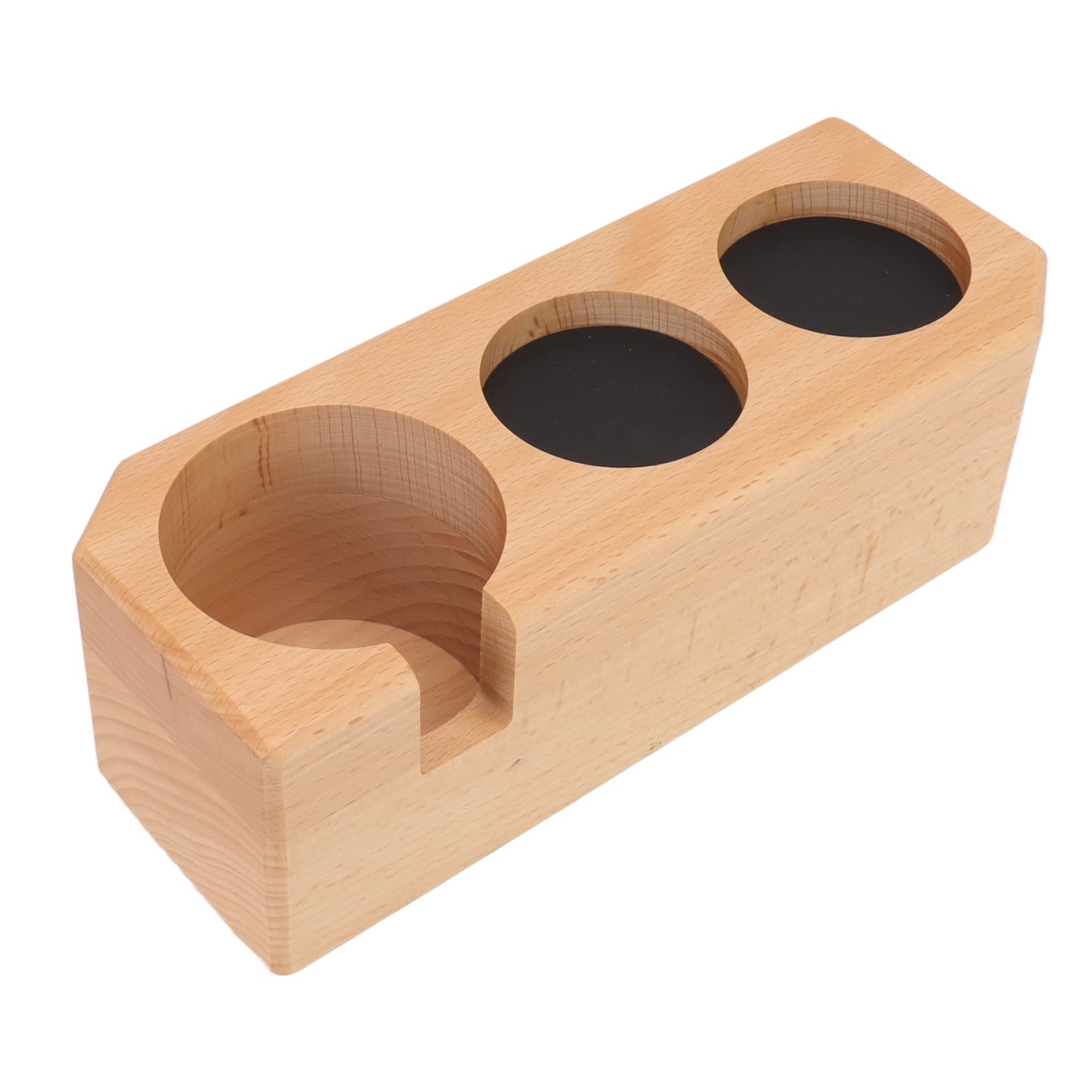 Estación de tamping, madera de haya, soporte para tapetes con almohadilla antideslizante, accesorios para cafetería (pequeño)