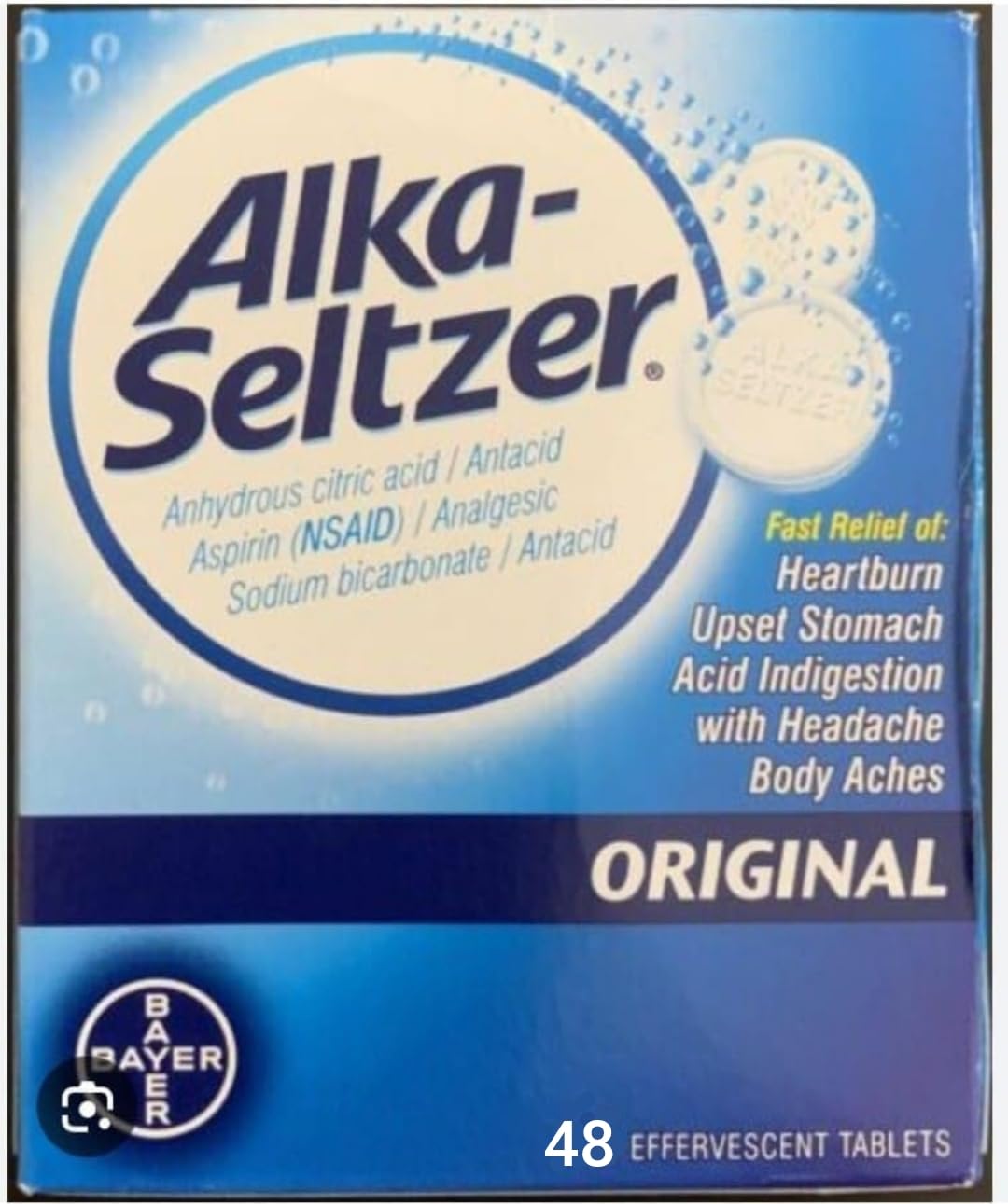 A.lka-S.eltzer 48 Effervescent Tablets Original Flavor, Fast Multi-Symptom Relief from Headache and Body Ache, Dissolvable Effervescent Fizzy Tablets (B0DHQT99V3) Amazon Price History, Amazon Price Tracker