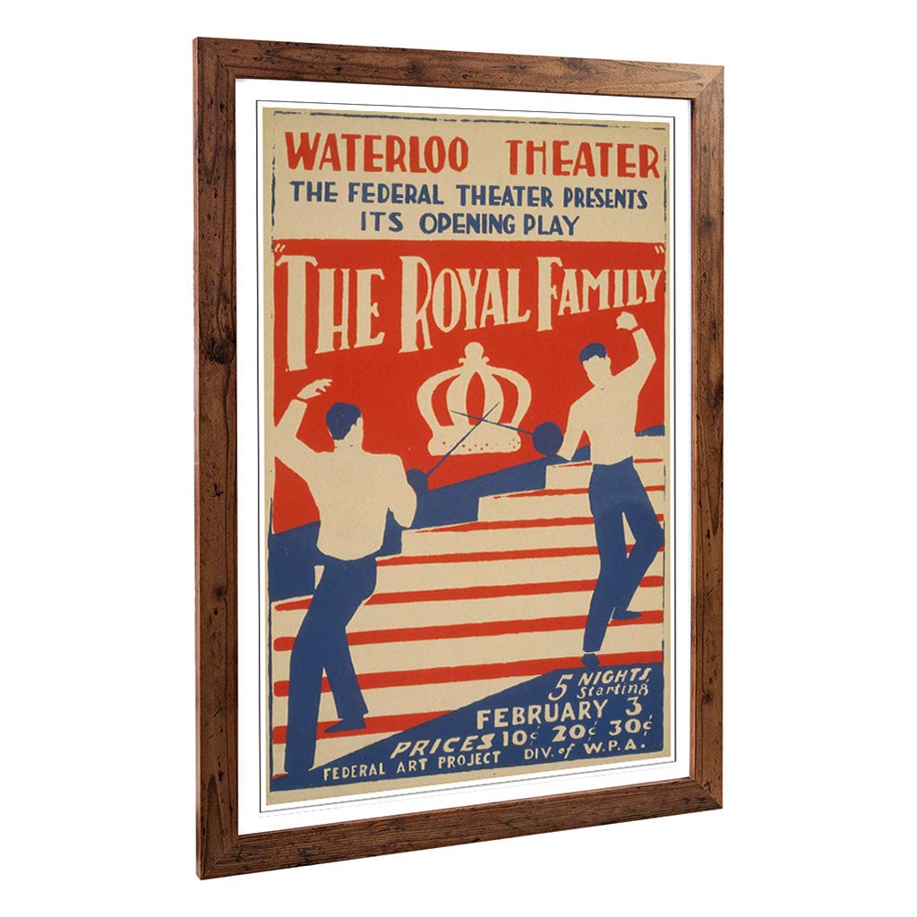 Big Box Art Framed Print of Vintage WPA Poster The Royal Family Design | Wall Art Picture | Home Decor for Kitchen, Living Room, Bedroom, Hallway, Walnut, A2 / 24.5x18 Inch / 62x45cm