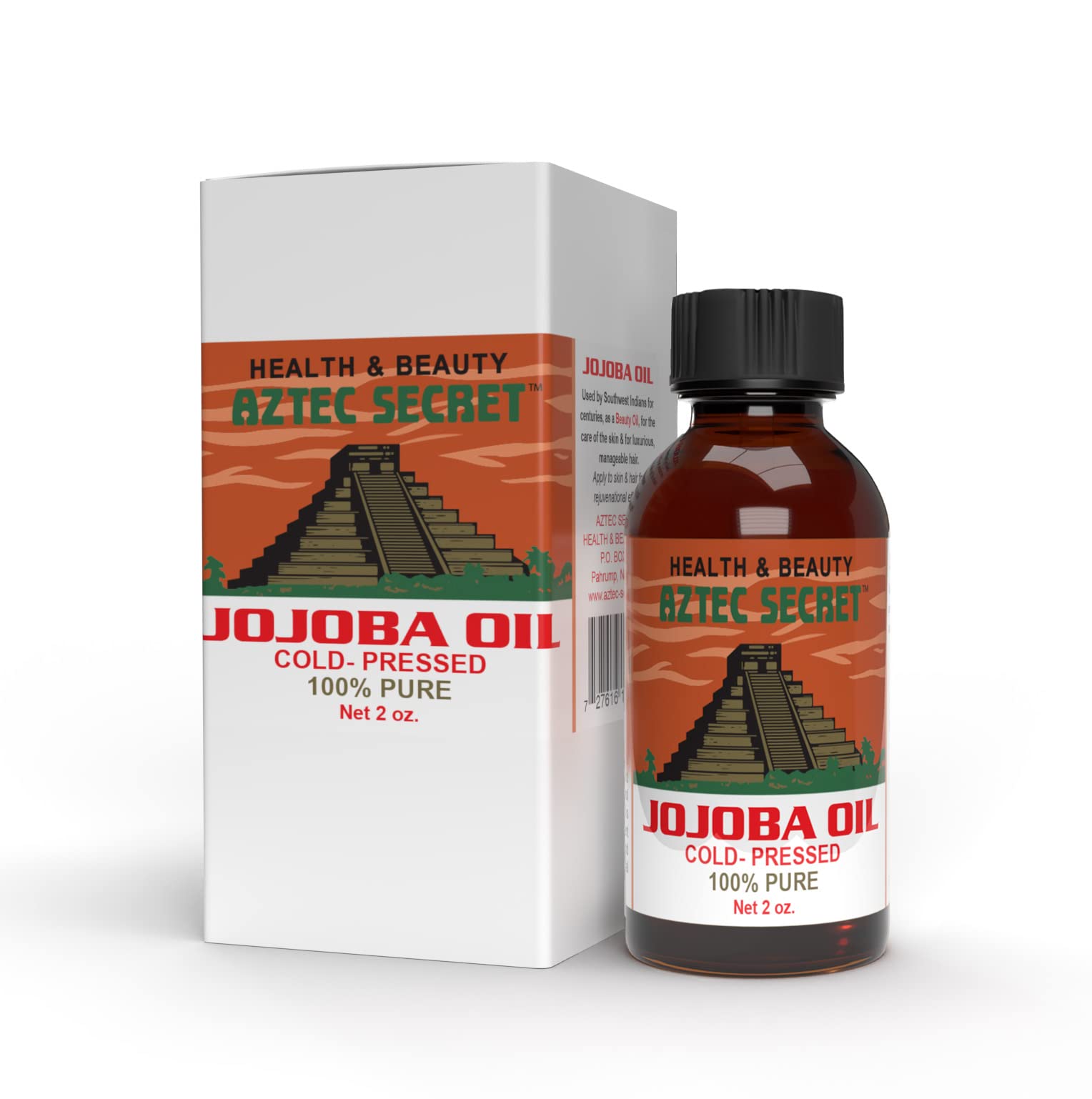 Aztec SecretJojoba Oil – 2 OZ Deep Hair & Skin Moisturizer - 100% Pure Jojoba Oil - Cold-Pressed and Unfiltered – 1 pack (2 oz)
