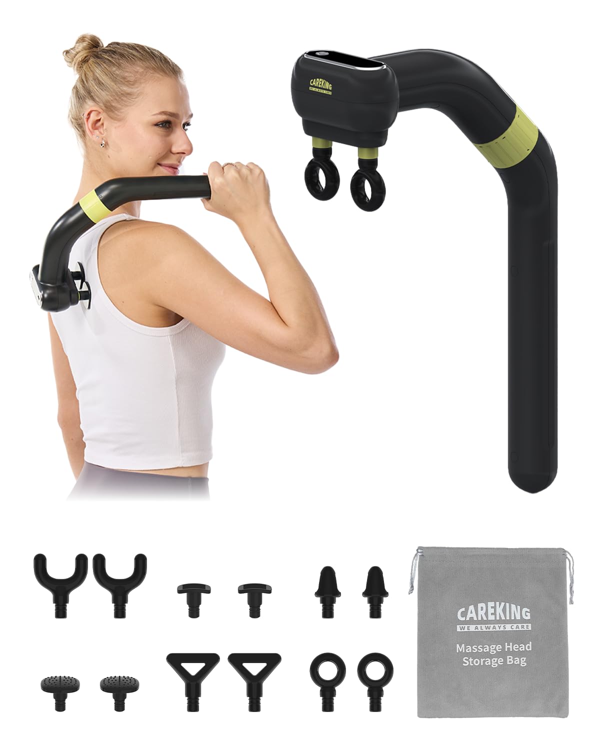 Dual Head Massage Gun Deep Tissue 3-in-1