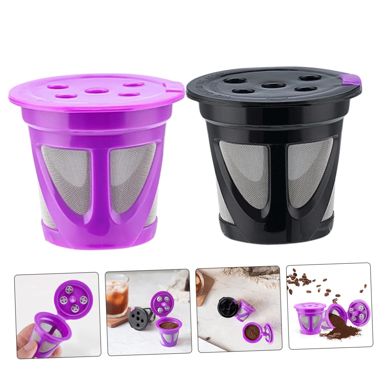 6piezas De Café Reutilizables Filtros De Café Recargables Para Máquina Accesorios Prácticos Diseño De De Inoxidable y Compatibilidad