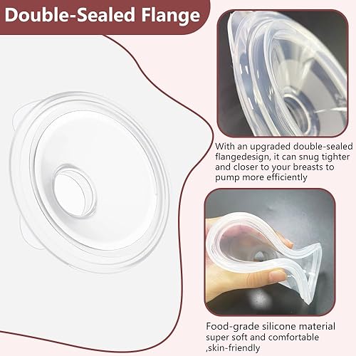 Miniatura 6 de CaraCups - Juego de 2 unidades de colección de leche portátil y 10 piezas de insertos de brida de 1315171921 x 2 piezas para Spectra S1 S2 9 Plus y