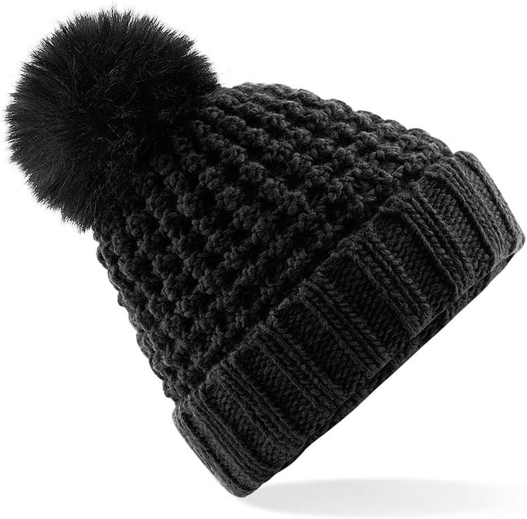 Bonnet Femme Long Marron Pompon Fourrure