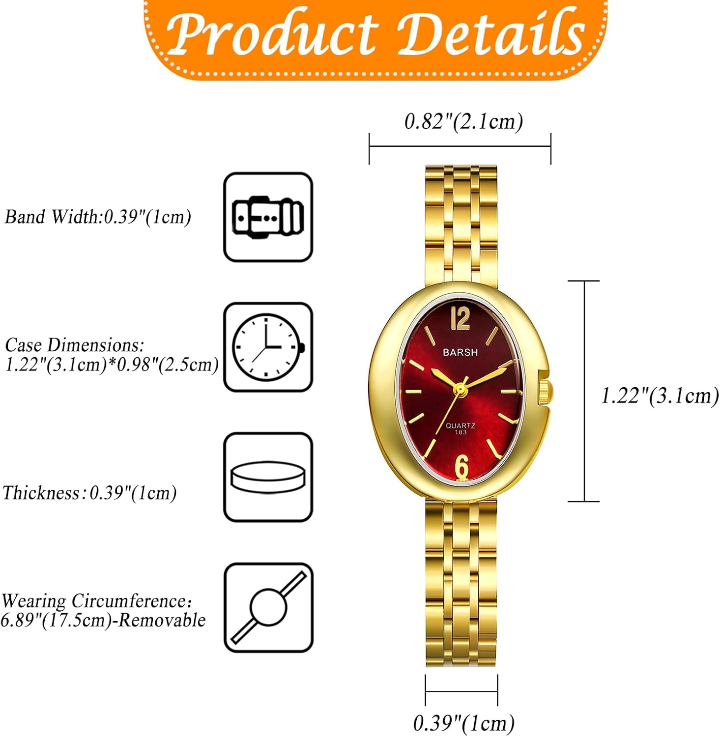 Avaner Women's Bracelet Wrist Watches: Ladies Vintage Gold Silver Stainless Steel Band Retro Oval Analog Quartz Watch - Image 6