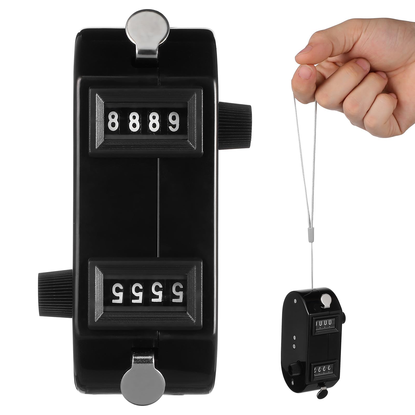 Toyvian Mechanical Handheld Dual-Dial Tally Counter Black Baseball Scorekeeper Manual People and Golf Score Tracker for Sports and Event Counting