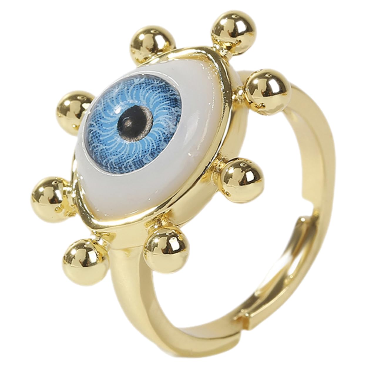 TENDYCOCO Blue Eye Ring Finger Ring Vintage Rings Ring Evil Eye Ring Rings for Teen Personalized Rings Punk Rings Ladies Rings Women Adjustable Ring Rings for Alloy