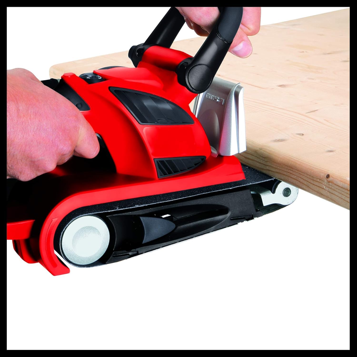 Einhell Lijadora de banda TE-BS 8540 E (850 W, electrónica de velocidad, superficie de lijado de 75x140 mm, cambio de banda de lijado sin herramientas, mango adicional, incl. 1 banda de lijado P80)