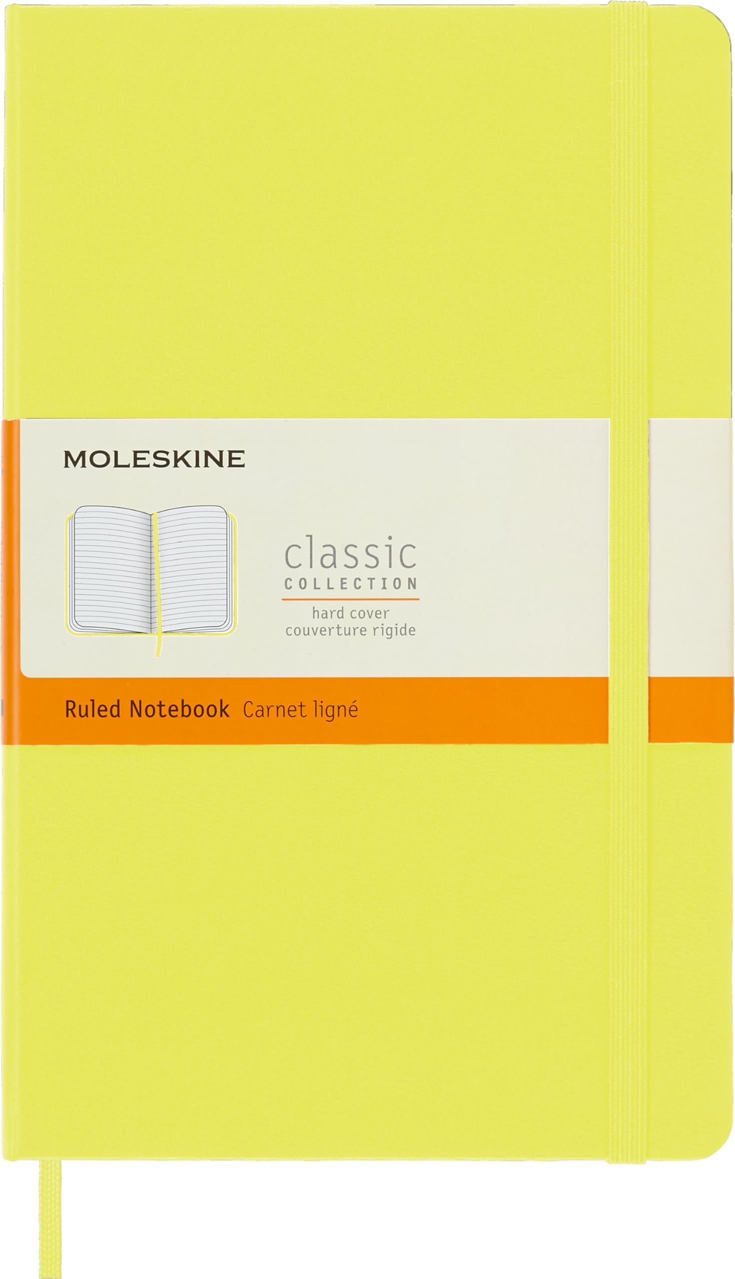 Classic Notebook, Hard Cover, Large (5" x 8.25") Ruled, Citron Yellow, 240 Pages