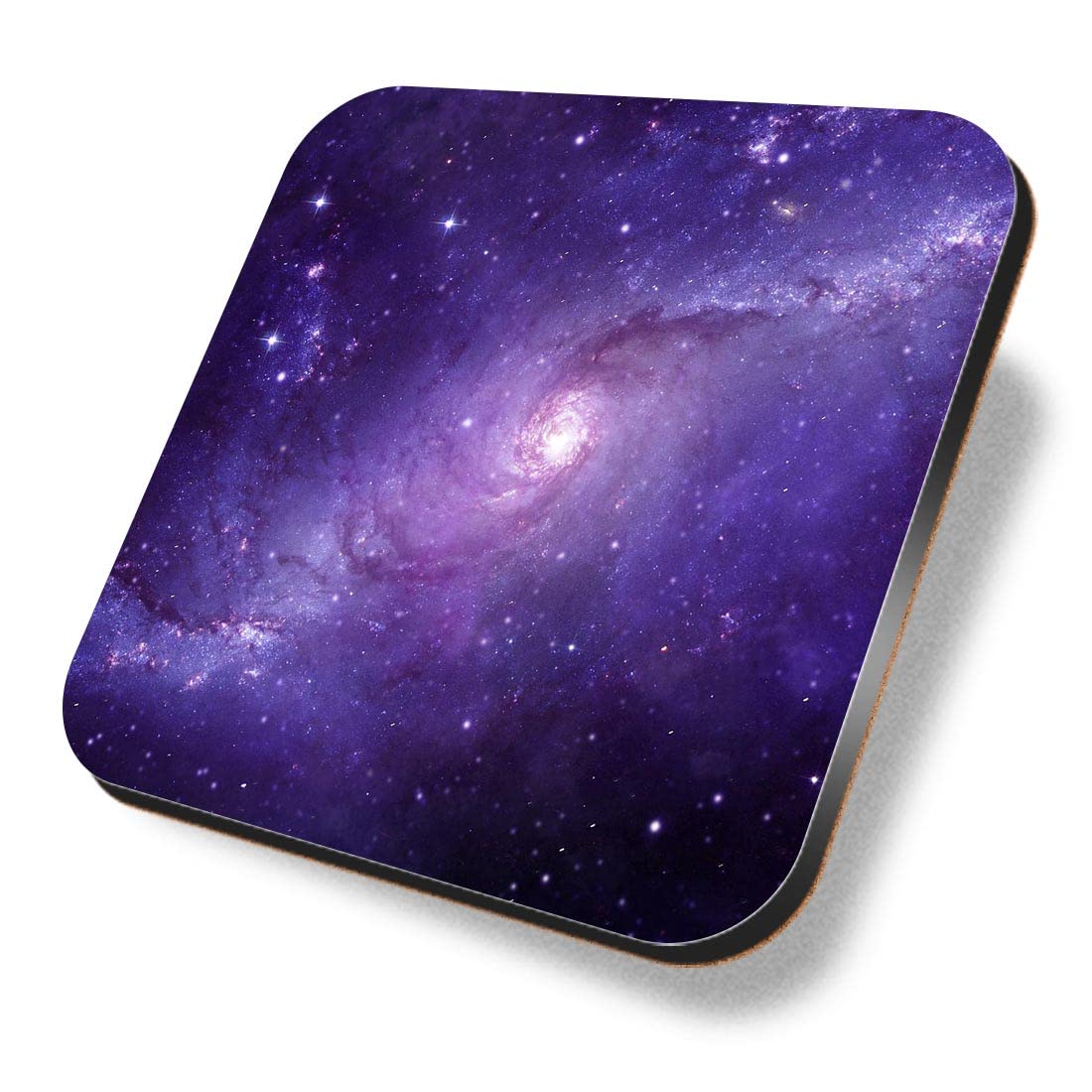 Sottobicchiere Quadrato Sistema Solare Blu - Spazio, Stelle, Galassia - Retro In Sughero - 9,5 Cm - Regalo Originale