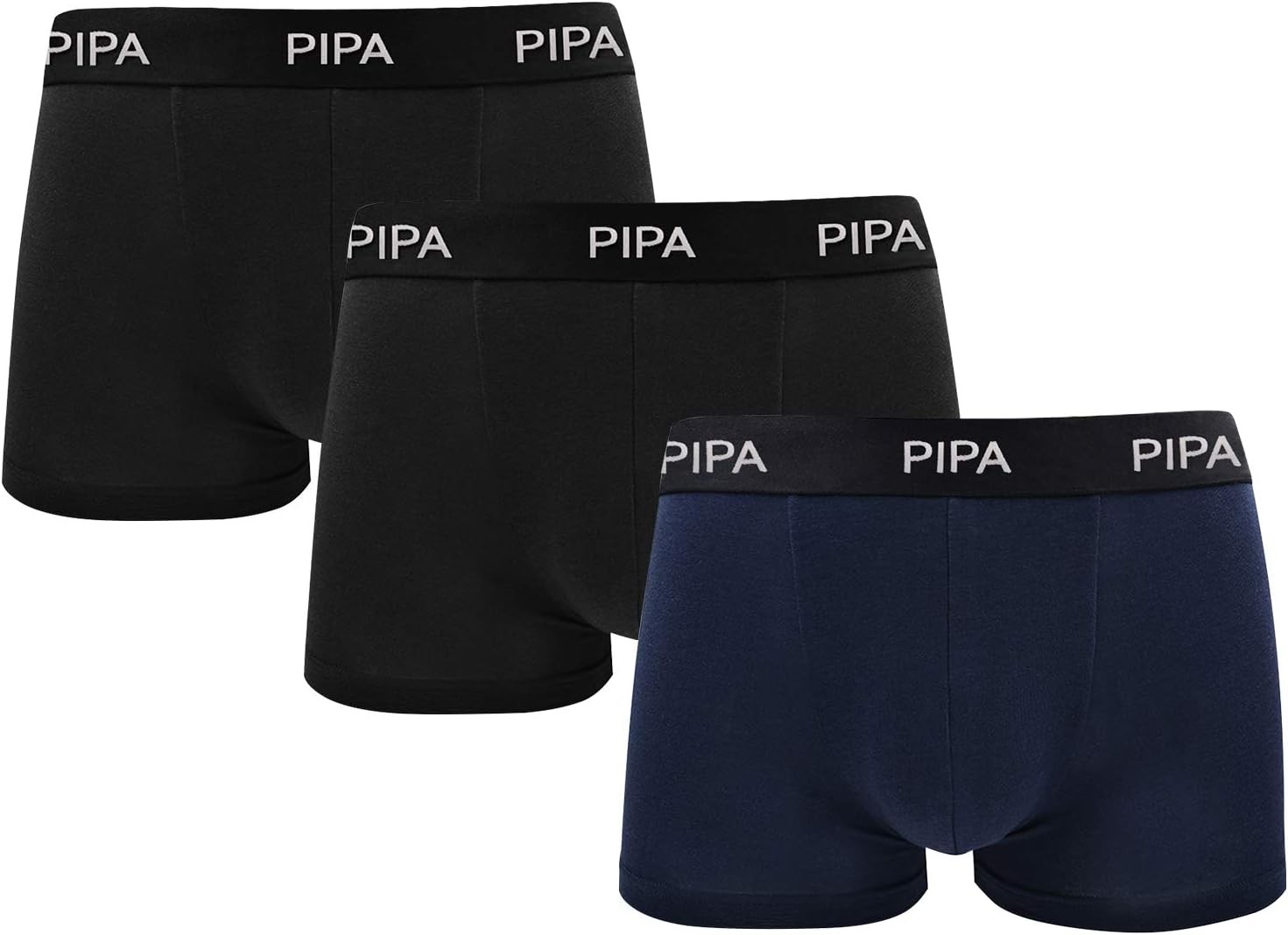 Underwear Men 3 Pack Boxer Briefs Black with Soft Modal Microfiber Ultra Breathable Trunks