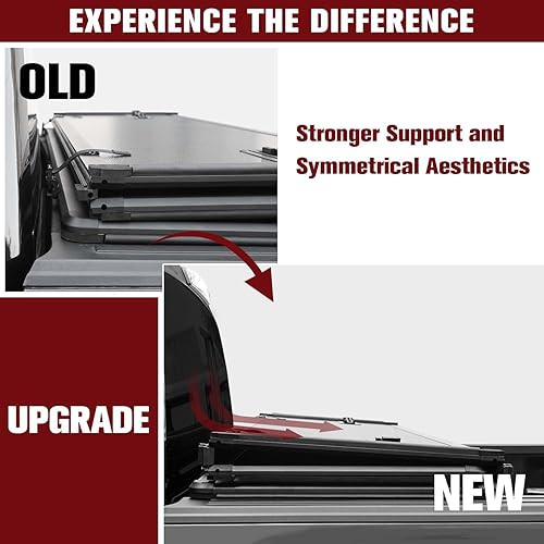 Miniatura 9 de Kikito Cubierta Tonneau profesional FRP dura de tres pliegues para caja de camioneta Ram 1500 2009-2025 de 5.7 pies (67.4 pulgadas) sin RamBox