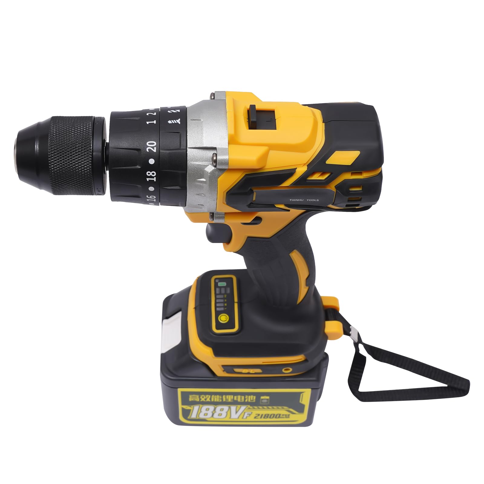 188VF - Taladro eléctrico con 2 baterías de 2,6 N.M Max, 0-1600 rpm sin niveles, juego profesional para reparación y bricolaje