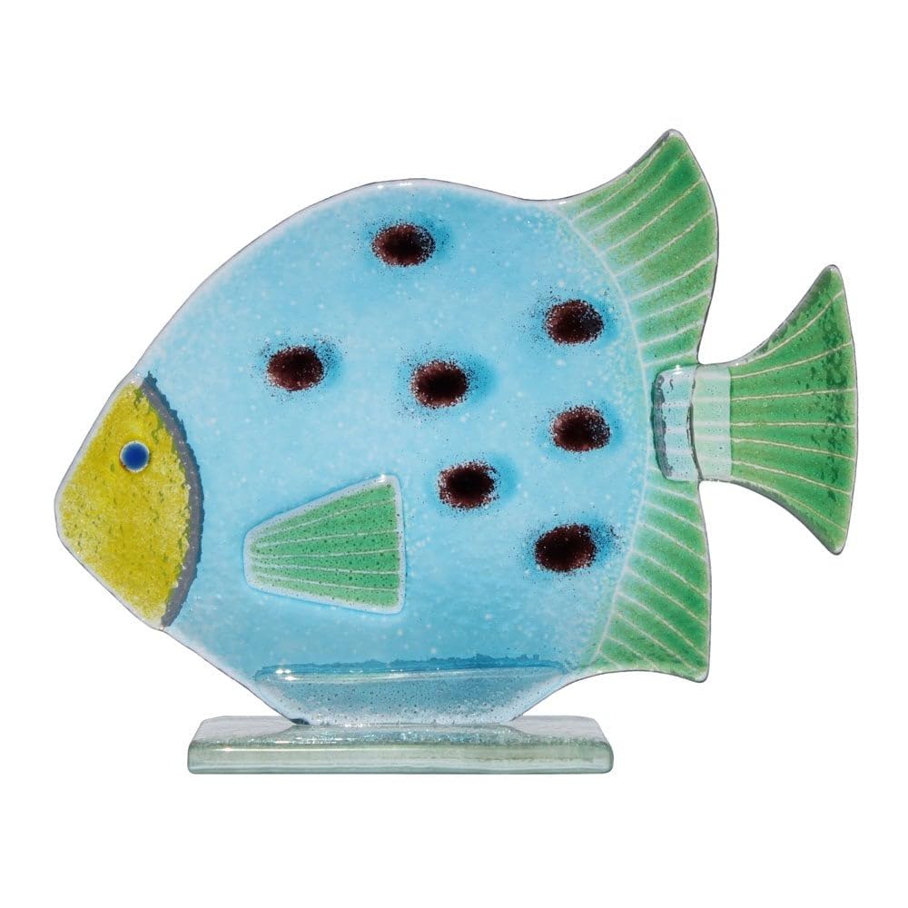 D & J Glassware Fused Glass Bubbles the Fish Ornament l 92593