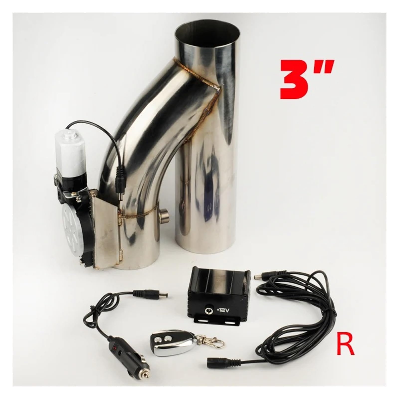 Valvola EGR Ricircolo Gas Scarico Valvola Di Intercettazione Elettrica Dello Scarico Universale Per Tubi A Y In ACCIAIO INOSSIDABILE Da 2 "/2,5''/3" Con Pulsante Remoto YYR
