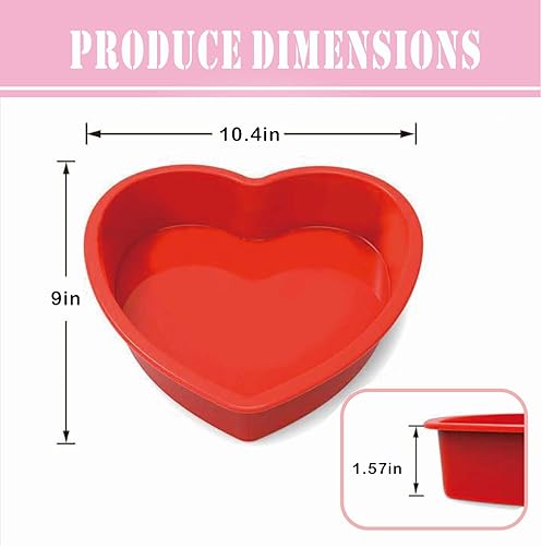 Vista 2 de SOV Moldes de silicona para hornear, moldes para pasteles en forma de corazón, juegos de utensilios de silicona antiadherentes para pasteles