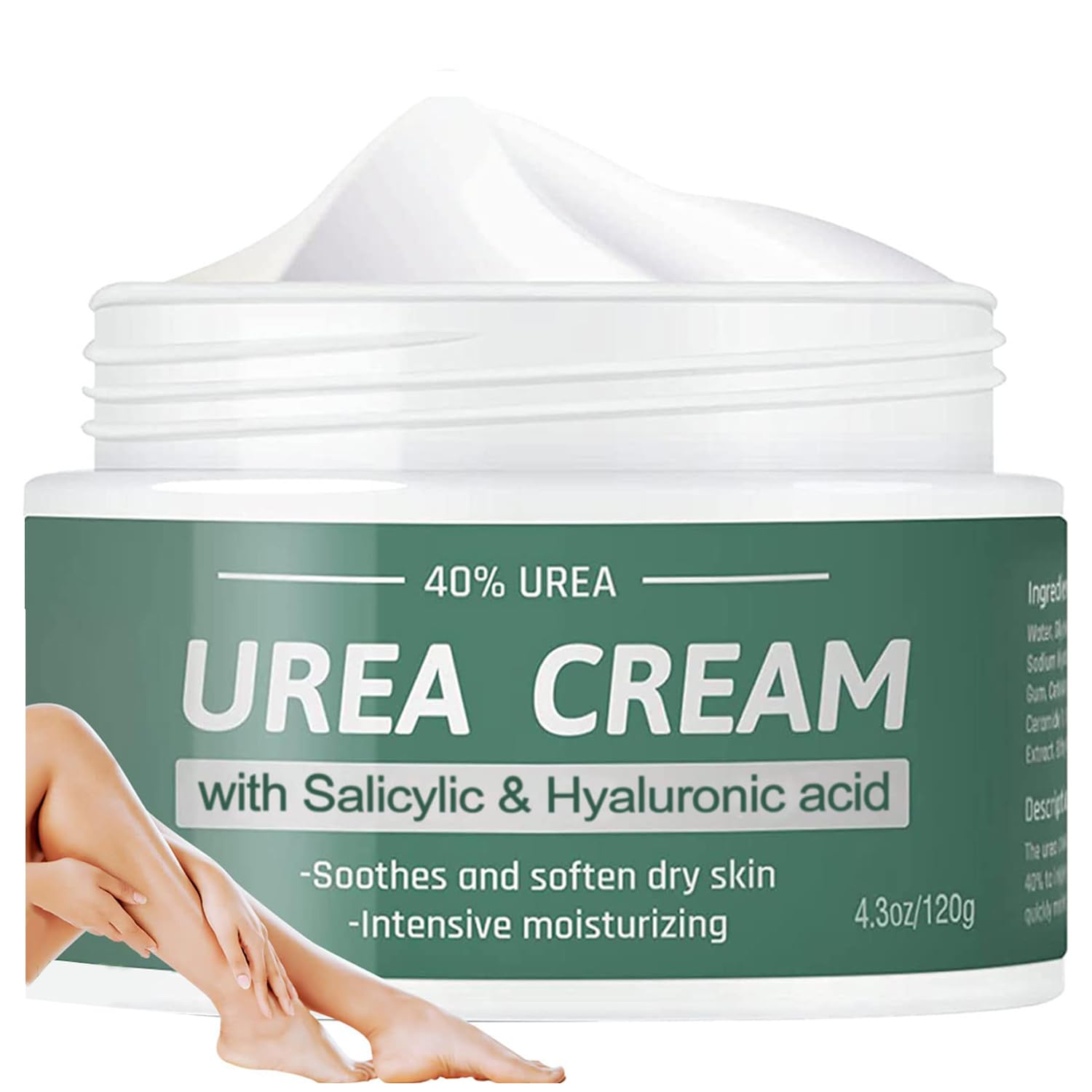 Urea Cream 40 Percent for Feet, 40% Urea Foot Cream for Dry Cracked Heels Knees Elbows Callus Hands with 2% Salicylic Acid, Moisturizer