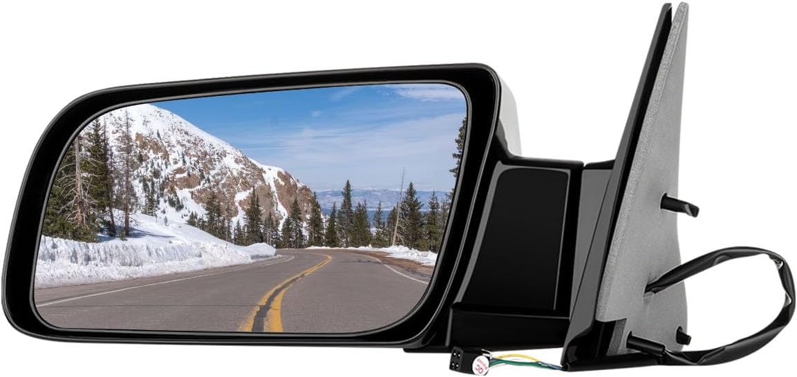 cciyu Driver Side View Mirror Fits for 1992-1994 For Chevy Blazer 1988-1999 Pickup Truck 1992-1999 Suburban 1995-2000 Tahoe Black Smooth Manual Fold Non-heated Power adjustment 15764757